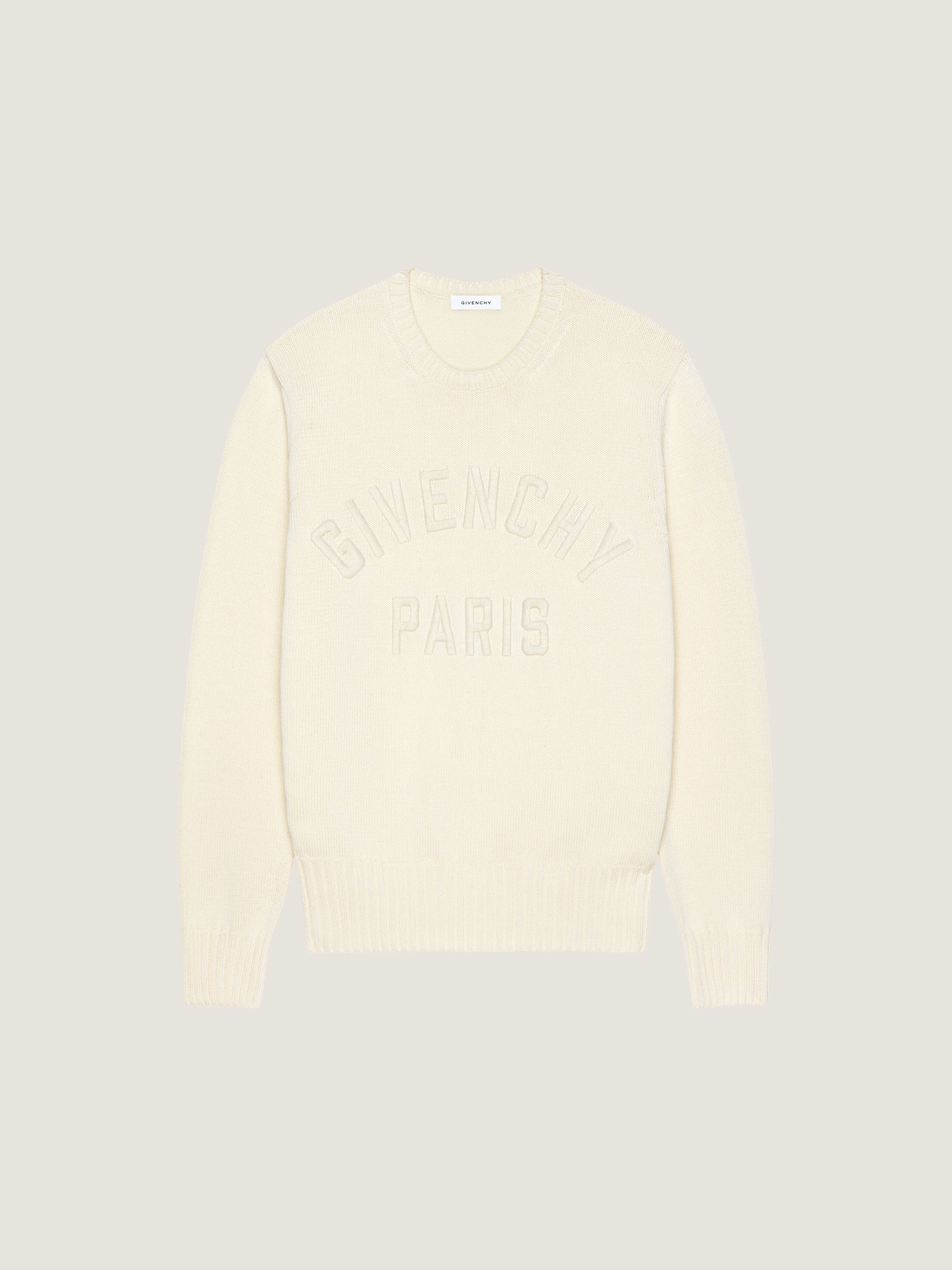 Sweater in cotton knit with GIVENCHY Paris embroidery